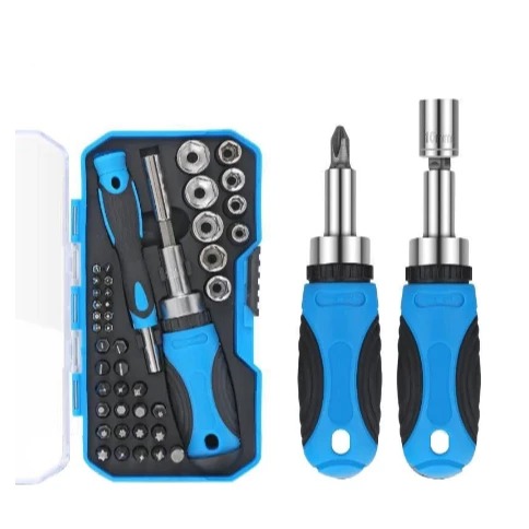 Jogo Chave Fenda Catracada Bits Soquetes Sextavado Kit 44 Pçs