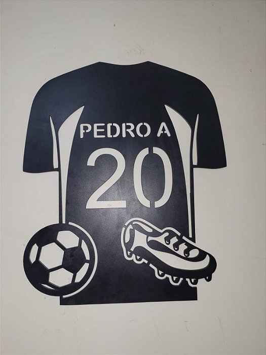 Aplique mdf - Camisa de Futebol - Nome e Número Personalizado