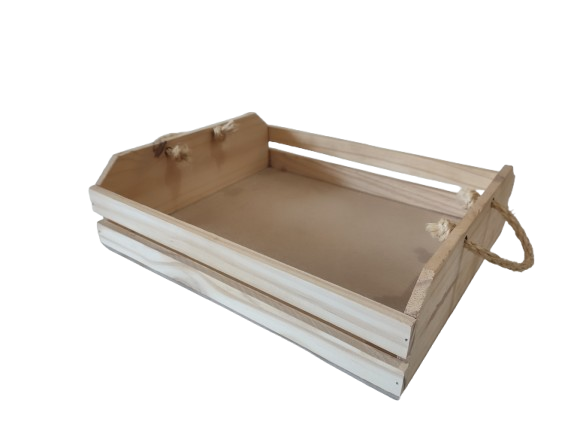 Caixote de pinus para cestas