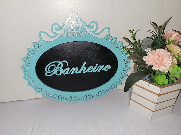 PLAQUINHA EM MDF BANHEIRO