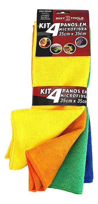 Kit 4 Panos de Microfibra 35x35cm