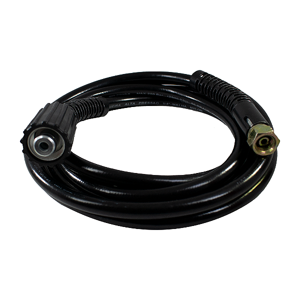 MANGUEIRA TRAMA NYLON (M22/14 X 1/4″FEMEA) P/ LAVADORAS ALTA PRESSAO – 3 METROS