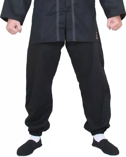 Calça de Kung Fu - em Tecido Oxford ( sintético ) .