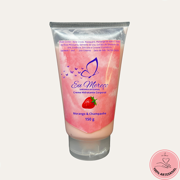 Hidratante Corporal Artesanal Morango com Champanhe | Hidratação Intensa - 150ml