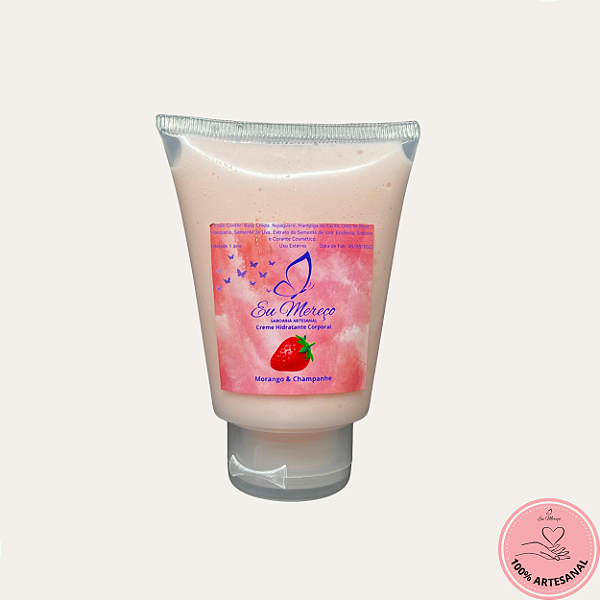 Creme Hidratante Artesanal Morango e Champanhe | Hidratação Intensa - 60ml
