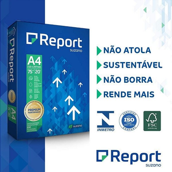 Spotech Resma Papel A4 210 mm x 297mm 500 Folhas Report Premium Uso Comercial ...
