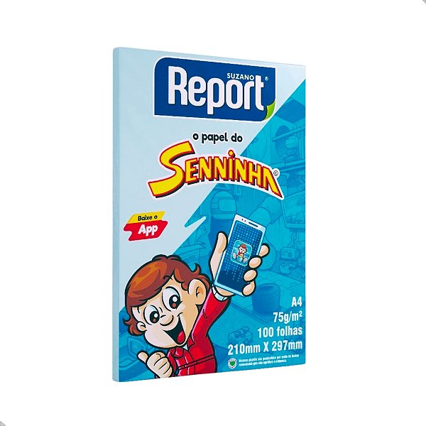 Papel Sulfite A4 Colorido 100 Folhas 75g Report Seninha - disponível em 5 cores