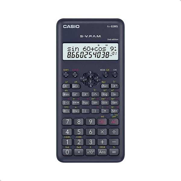Calculadora Cientifica Casio Fx82ms Preta Cálculos Básicos Avançados Porcentagem Juros