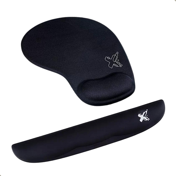 Mouse Pad e Apoio de Pulso/Punho Ergonômico em Gel para Teclado Cor Preta