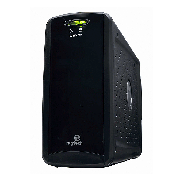 Nobreak NSH 600VA Ragtech, FULL BLACK , STD, Bivolt Automático, Saída 115V, 06 Tomadas