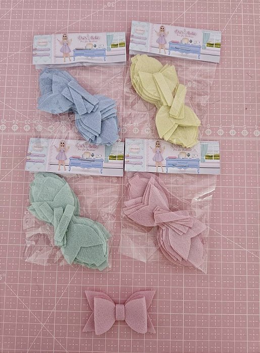 RECORTES DE FELTRO LACINHO 6,5 CM PACOTE COM 5 UNIDADES