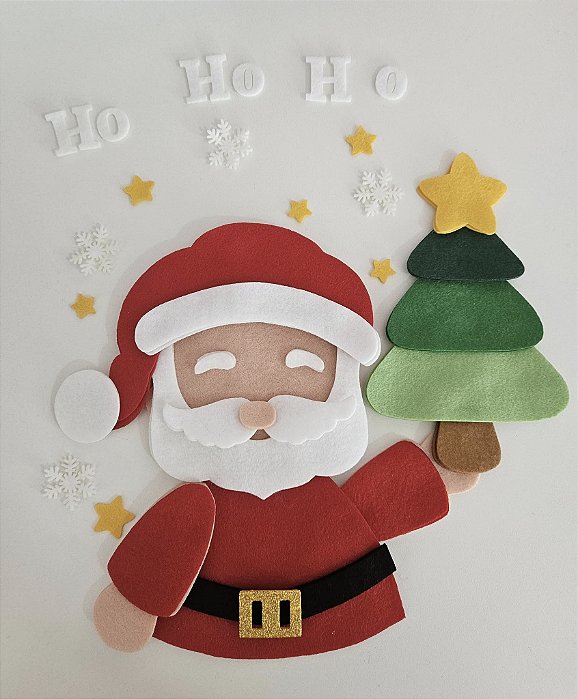 RECORTE DE FELTRO PAPAI NOEL PARA BASTIDOR