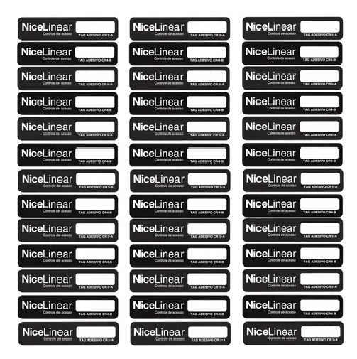 TAG PASSIVO ADESIVO CR5-A PRETO NICE LINEAR