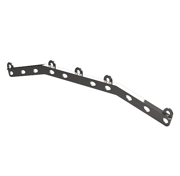 BARRA CHATA PULLEY CURVA 70 AJUSTÁVEL - INOX 304