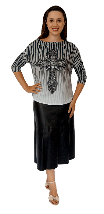 Cruz Degradê - Modelagem Bata Quadrada