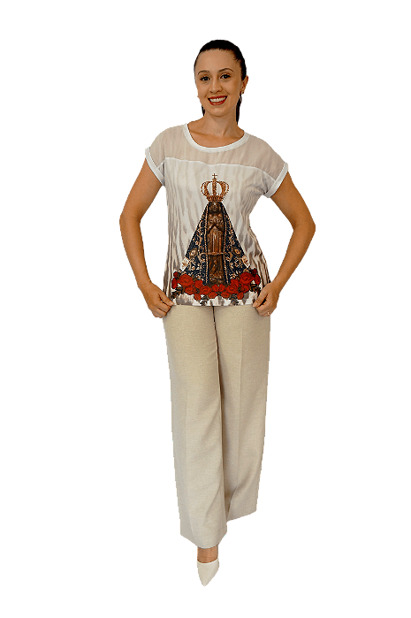 Nossa Sra. Aparecida - Modelagem Tshirt com Pala