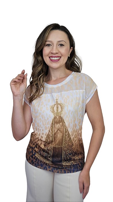 Nossa Senhora Aparecida Print - Modelagem Tshirt com Pala