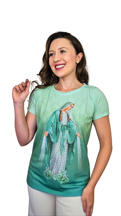 Nossa Senhora das Graças Verde - Modelagem Quadrada