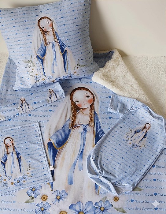 Kit Enxoval do bebe Graças Azul