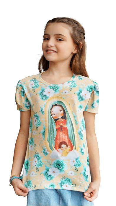 Camiseta Frufru Infantil Guadalupe Flores