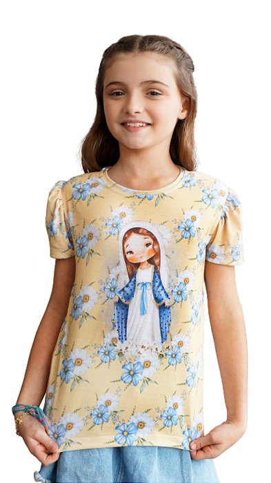 Camiseta Frufru Infantil Graças Flores