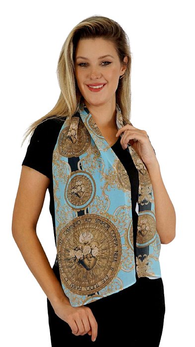 Echarpe Medalha Sagrado Coração