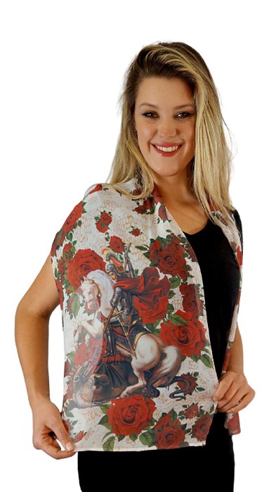 Echarpe São Miguel Rosas