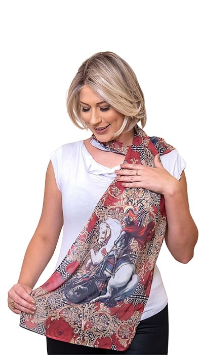 Echarpe São Jorge Rosas