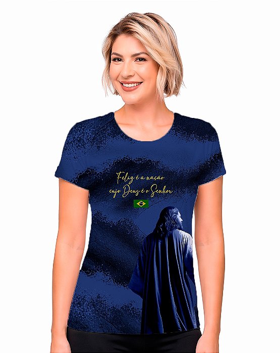 Camiseta Quadrada Feminina Dry Jesus Frase