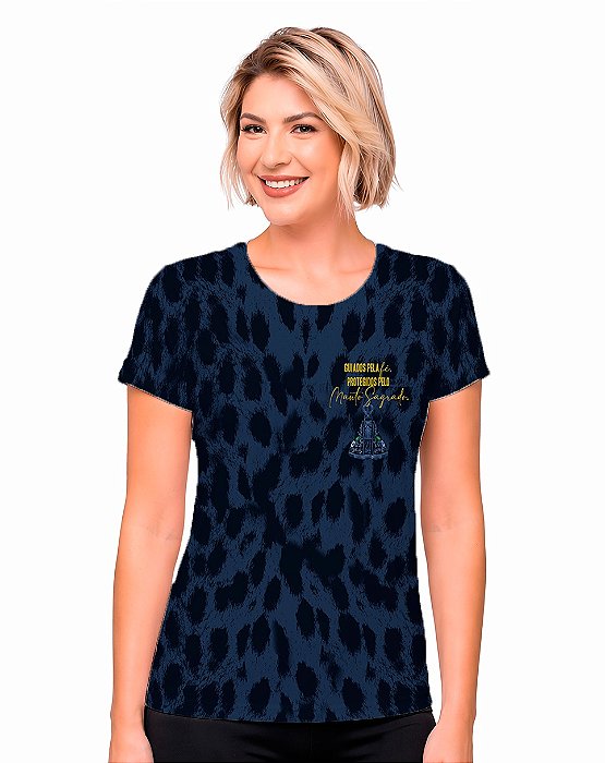 Camiseta Quadrada Feminina Dry Aparecida Azul