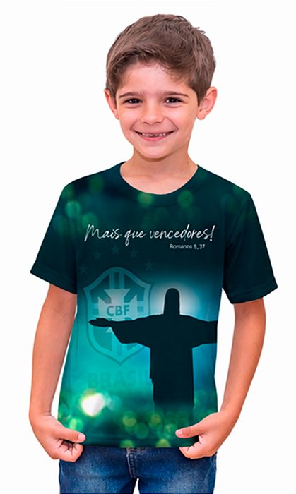 Camiseta Infantil Dry Cristo e Brasão