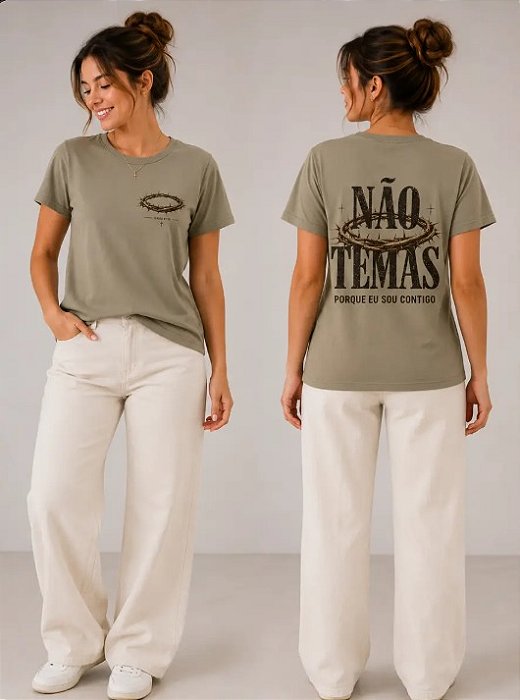 Quadrada Algodão Bege - Não Temas