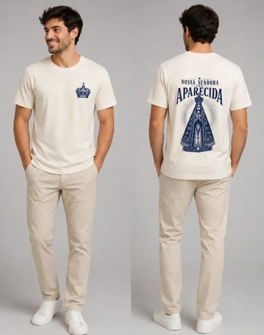 Camiseta Algodão Aparecida Off White