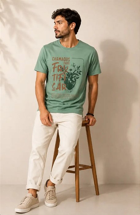 Camiseta Algodão Chamados Verde