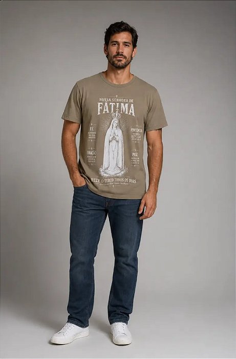 Camiseta Algodão Fátima Bege