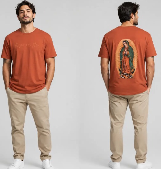 Camiseta Algodão Guadalupe Terra Cota