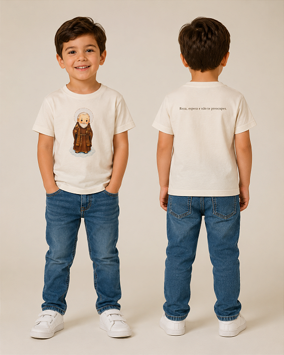 Camiseta Padre Pio Off White