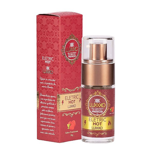 ELETRIC HOT Sabor Framboesa - Lubrificante Com Efeito Eletrizante - Vibração Estimulante - LUXXXO - Frasco 30ml