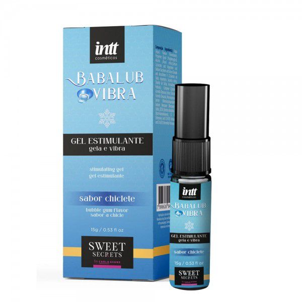 Gel Estimulante Beijável Babalub Gela e Vibra Sabor Chiclete - INTT (AZUL)