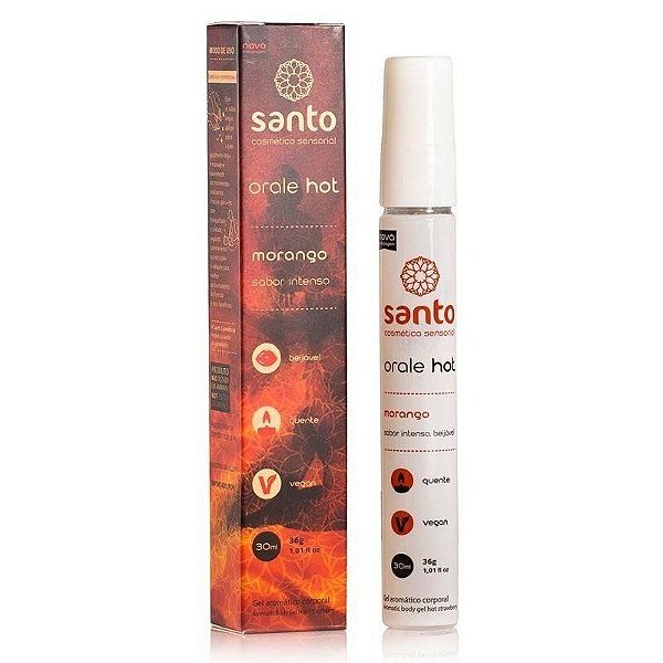 ORALE HOT Gel Comestível Sabor Intenso - MORANGO - 30ML SANTO - 6879