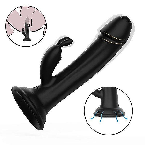 Vibrador de Ponto G e Clitóris em Silicone Com Ventosa - King Caesar - 7078