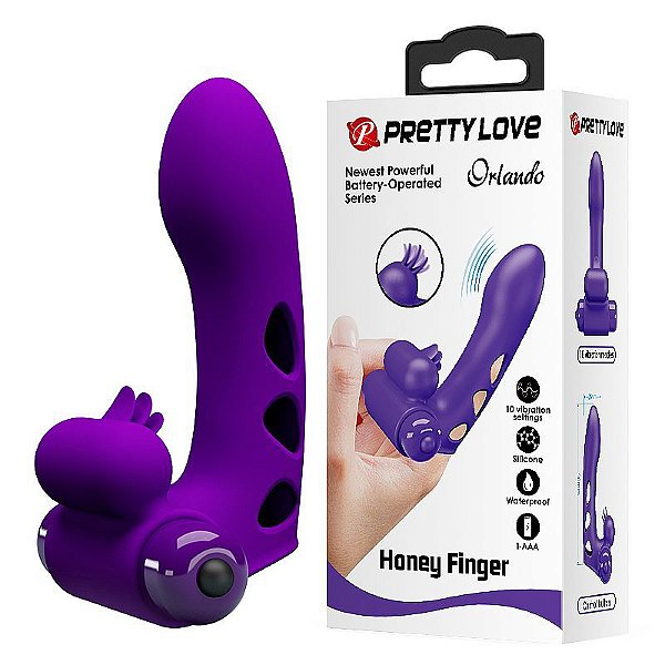 Dedeira Com Vibrador Estimulação de Ponto G e Clítoris - ROXO - Orlando - Pretty Love - 6946
