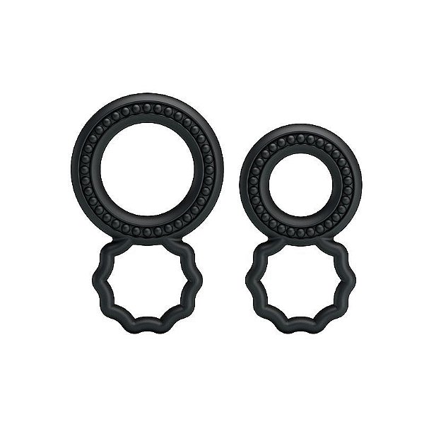 Anel Peniano Duplo Silicone com Textura Ondular  - Ring - 7330
