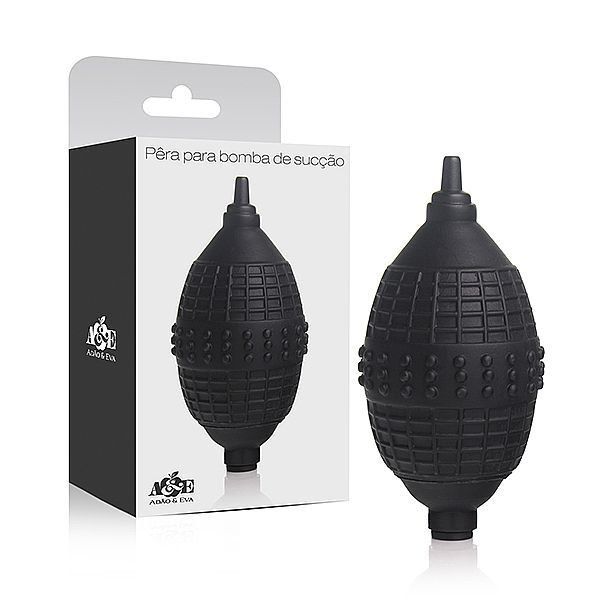 Pêra Reforçada para Bomba Peniana Manual - Preta - AC107