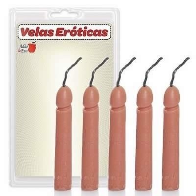 Jogo de 5 velas em formato pênis - LV001