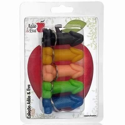 Chaveiro mini pênis com escroto - 5 unidades - BC019