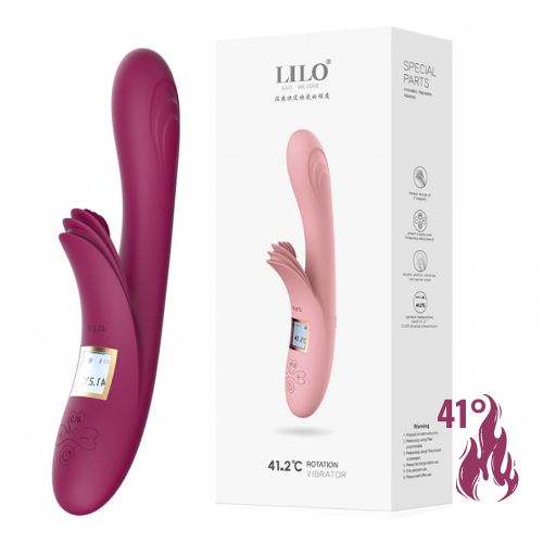 Vibrador de Ponto G e Clitóris com 10 Modos de Vibração, Aquecimento e Visor LCD - Recarregável - PG112 MAGENTA
