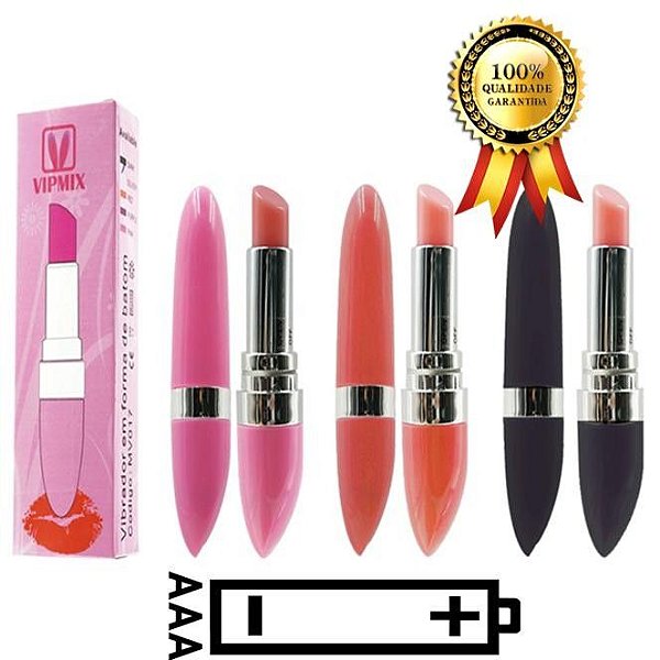 Vibrador Clitoriano Potente Luxo em Formato de Batom - Vip Mix - MV017 / MV007 / 5132