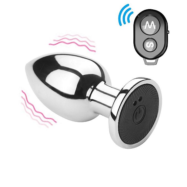 Plug Anal Vibratório Luxuoso em Metal com 10 Vibrações e Controle Remoto - PL033 / SMD014SZH