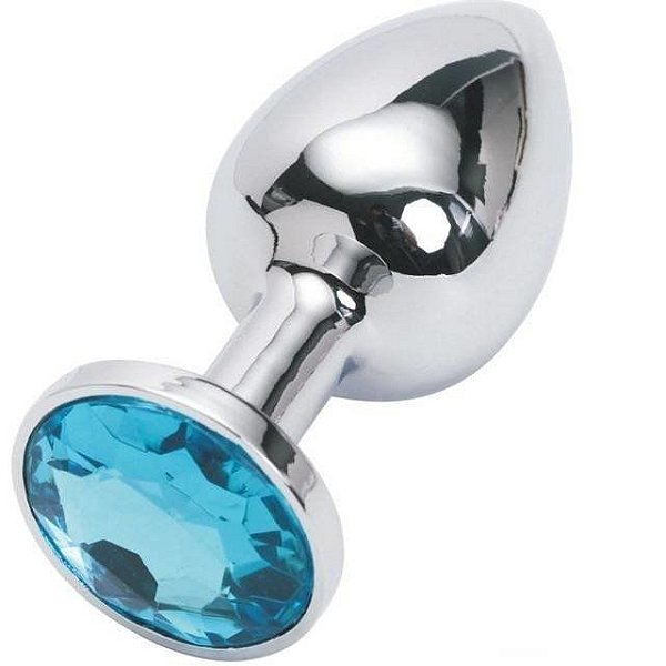 Plug Anal Em Aço Prata com Jóia - Tamanho 8.5*3.5cm - 5265 / PL007M / 5846